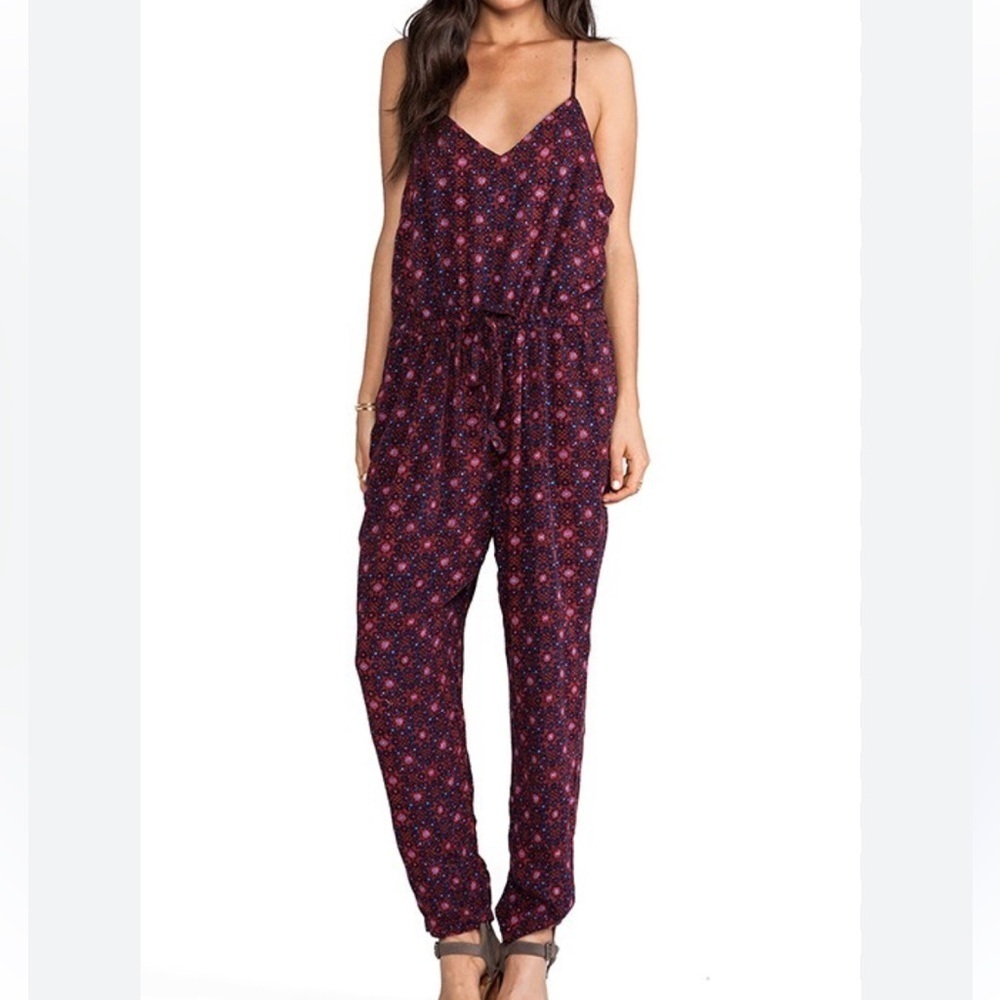Free People Sunset Romper in Red Combo